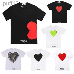 Fashion Mens Play t Shirt Designer Red Heart Commes Casual Women Shirts Des Badge Garcons High Quanlity Tshirts Cotton Embroidery Top G7Q1