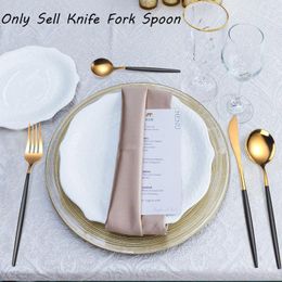 Dinnerware Sets 24PCS Silver/Gold/Rose Gold/Black Stainless Steel Tableware Knife Fork And Spoon Set