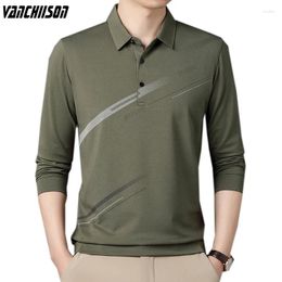 Men's T Shirts Men Long Sleeve Shirt Tops For Spring Turndown Collar Stripes Casual Male Fashion Clothing Plus Size 4XL 100KG 00471