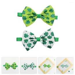 Dog Collars 2 Pcs Tie Bow Festival Pet Party Decor Prop Lovely Kitten Patrick's St Day Clovers