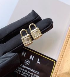 Luxury Lock Diamond Earrings Delicate Charm 18k Gold Plated Earring Fashion Style Women Accessories Delicate Jewelry Selected Coup2798502