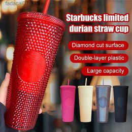 Mugs Limited tumbler straw cup goddess Diamond Studded Cup cold cupWater Bottle Mugs Straw Cup Rose red insQ240419
