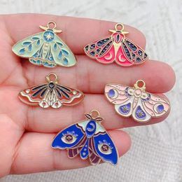 10pcs Enamel Moon Star Moth Butterfly Charms For Earring Bracelet Phone Chains Pendant Accessory For Diy Jewelry Making 240408