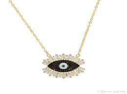 Gold black stone 2019 Turkish evil eye necklace for women and ladies lucky fashion Jewellery Gold Colour cubic zirconia Jewellery party4396716