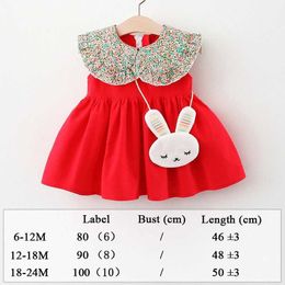 PC4Z Girl's Dresses Summer Clothes Baby Girl Beach Dresses Casual Fashion Print Cute Bow Flower Princess Dress Newborn Clothing Set d240423