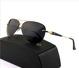 2020 new straight men039s frameless Polarized Sunglasses Mercedes Benz 743 Sun Shading driving mirror6259052