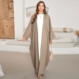 Ethnic Clothing Cotton Linen Modest Dubai Abaya Kaftan Islam Muslim Cardigan Abayas Women Caftan Robe Longue Turkish Kimono Fashion