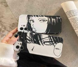 Junji Ito Tees Horror Comics Phone Case for iPhone 13 12 Mini 11 Pro Max 8 7 Plus X XS MAX SE2 XR Japan anime Soft Cover Coque G223768154