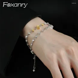 Link Bracelets 1 Pcs Silver Colour Square Geometric Bracelet For Women Couples Trendy Simple Personality Creative Pattern Jewellery