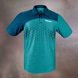 Men's Polos New racquetball clothing Pickleball shirt Sweat absorption tennis shirt Sports dent training shirt Super thin badmint T240419