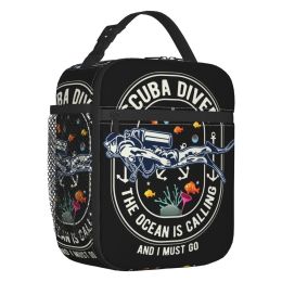 Bags Scuba Diving Insulated Lunch Bags for Women Adventure Ocean Dive Diver Portable Cooler Thermal Bento Box Work School Travel