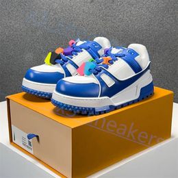 2024 New Designer Casual Shoes Men Trainer Maxi Sneaker Multicolor Inkjet Thick Sole Elevated Training Shoe Denim Pattern Rubber Canvas Leather X49