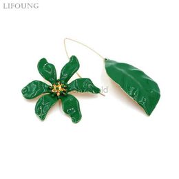 Other Asymmetric Enamel Flower Leaf Metal Earrings For Women Multi Colours Fancy Fashion Jewellery Trendy New Styles Accessories 2023404 240419