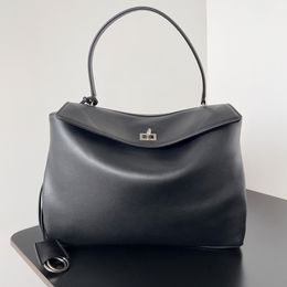Latest 2024 WOMEN RODEO HANDBAG Luxury Designer Smooth Calfskin Shoulder Bag Aged Silver hardware Turn Lock Closure Tote Crossbody Bag Top Quality 10A
