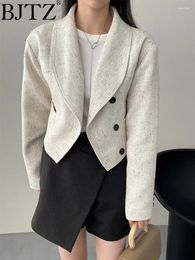 Women's Suits BJTZ Temperament Office Lady Jacket For Women 2024 Spring Autumn Fashion Short Versatile Blazers Coat Female Clothing HL471