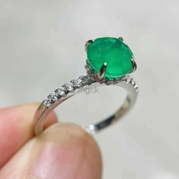 Wedding Rings 18K Gold Ring for Women Natural 1 Carat Emerald with Diamond Fiine Jewelry Anillos De Bizuteria Anillos Mujer Gemstone Rings Box 240419