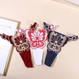 Women's Panties Sexy Low Waist Underwear Fashion Solid Colour Butterfly Pattern Comfortable Seamless Briefs For Women Lingerie