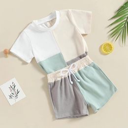 Clothing Sets Springcmy Infant Baby Boys Shorts Short Sleeve Crewneck Tops And Drawstring Elastic Set Summer Outfits