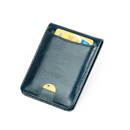 Wallets Baellerry Slim Wallet Men Genuine Leather Card Holder Purse Front Pocket Thin Money Walet Short Small Wallet Rfid Wallet for Men