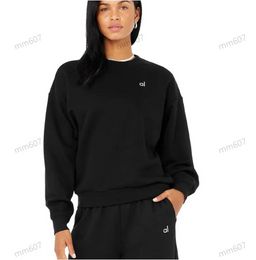 Al Women's must-have yoga suit big sweater baggy long sleeve top fitness suit body guard pants round collar top gym women's foot strap slacks