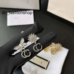 Stud Stud 18k Gold Plated 925 Sliver Luxury Designers Stud Letters Bow Geometric Charm Brand Women Tassel Crystal Pearl Earring Wedding