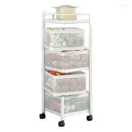 Kitchen Storage Rotating Vegetable Basket With Multiple Layers Large Capacity Rolling Cart For Fruits