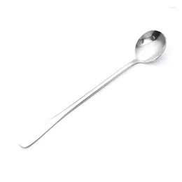 Coffee Scoops 1Pc Long Handle Stainless Steel Tea Spoon Cocktail Ice Cream Spoons Cutlery Round Head