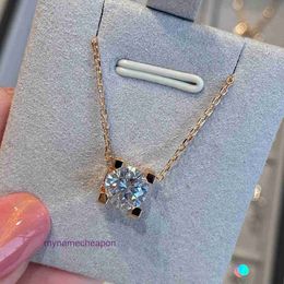 Designer Cartrres nacklace simple set pendant New Kajia Bullhorn Diamond Necklace Champagne Gold Collar Chain High Carbon Precision Edition Fashion Womens Jewelr