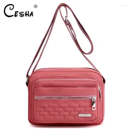 Shoulder Bags High Quality Durable Nylon Square Handbag Fashion Multi-pocket Women Crossbody Bag Girls Lovely Small Shopping SAC