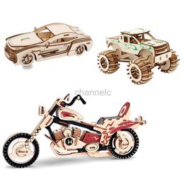 3D Puzzles 3D Jigsaw Puzzle Game Handmade Wooden Assembled Car Series Model Windmill Childrens DIY Educational Early Childhood Toys Gift 240419