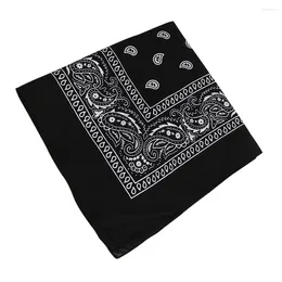 Bandanas Cotton Printed Bandana Paisley Headband Balaclava Square Scarf Handkerchief For Hip- Hop Cycling DIY Cover Black