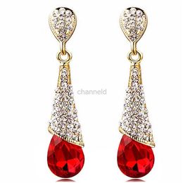 Other JIOFREE Fashion Rhinestone Crystal Long Clip on Earrings Non Pierced for Women Party Wedding Luxury Fashion No Hole Earrings 240419