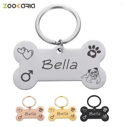 Dog Tag Personalised Collar Cat ID Stainless Steel Name Tags Engraving Silent Custom Puppy Kitten Pet Accessoires