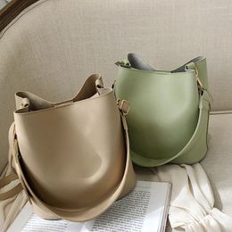 Drawstring 2piece/set Fashion Design Pu Leather Shoulder Crossbody Bag Casual Lady Tote Female Large Capacity Bucket Purses And Handbags