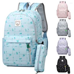 Backpack Women's Printed Junior High School Schoolbag Oxford Cloth Waterproof Material With Pencil Case Kids