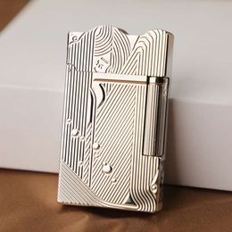 Retro Golden Sleeping Mermaid Pattern Lighter Pure Copper Without Gas Lighter Crisp Sound Business Men High-end Lighter Gift