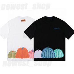 Mens designer brand T-Shirts tshirt Pumpkin print t shirts luxury Classic geometry basic Solid short sleeve clothing womens tee europe size