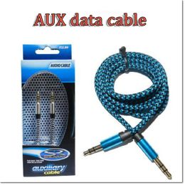 New 3.5mm AUX Audio Cables Male To Male Stereo Car Extension Aux Cable For MP3 For phone 10 Colours with retail package LL