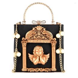 Evening Bags Luxury Angel Female Handbags Fashion Pearl Women Bag Cross Body Brand Leather Shoulder Ladies Hand Sac A Main