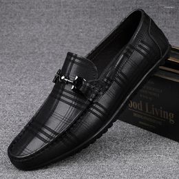 Casual Shoes Italian Genuine Leather Men's Formal Loafers Handmade Business High-end For Men Driving Mocassin