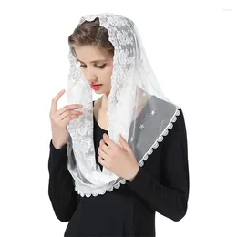 Berets Women Lace Veil Elegant Embroidery Flower Bridal Shawl Wrap Wedding Hair Accessories