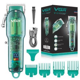 Original VGR Professional Rechargeable Cordless Hair Clipper For Men Barber Hair Cutting Machine Electric Hair Trimmers 240408