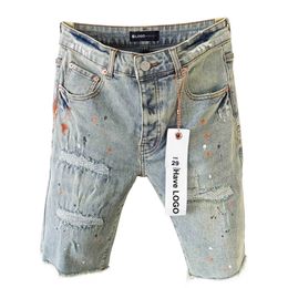 Purple Jeans Designer Shorts Purple Brand Jeans Denim Shorts Mens Middle Jeans Casual Style Purple Jeans Short Wash Vintage Street Fashionable Hip Hop Shorts 860