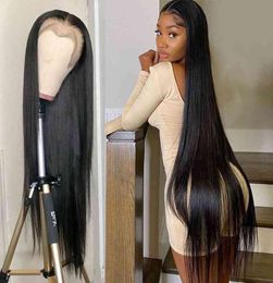 12A Raw Indian HD Frontal Wig Brazilian Virgin Swiss Lace Closure Front Bone Straight Human Hair Wigs For Black Women1971942