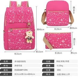 Bags College Style School Backpacks for Girls Threepiece Satchel Concise High School Girl Bagpack Teenagers Tiny Spot Book Bags