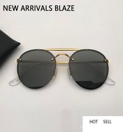 designer sunglasses men women double bridge blaze sun glasses black or brown leather case and all accessories8347411