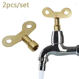 Bath Accessory Set 2 Pcs Bleed Key Square Socket Faucet Keys Water Tap Brass Radiator Special Lock Hole Plumbing