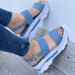 Dress Shoes Women's Sandals 2024 Summer Wedge Heel Open Toe Beach Roman Light Leather For Fashion Outdoor Sandalias Mujer