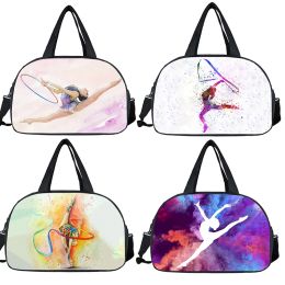 Briefcases Watercolour Gymnastics Art Tote Bag Ladies Dance Sports Storage Bags Travel Multifunctional Portable Messenger Bags Shoulder Bag