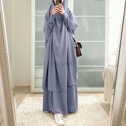 Ethnic Clothing Women Hooded Muslim Hijab Dress Eid Prayer Garment Jilbab Abaya Long Khimar Full Cover Ramadan Gown Abayas Islamic Clothing d240419